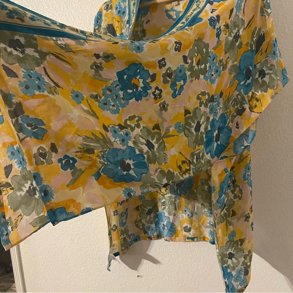 LOFT Floral Cardigan Coverup Kimono One size